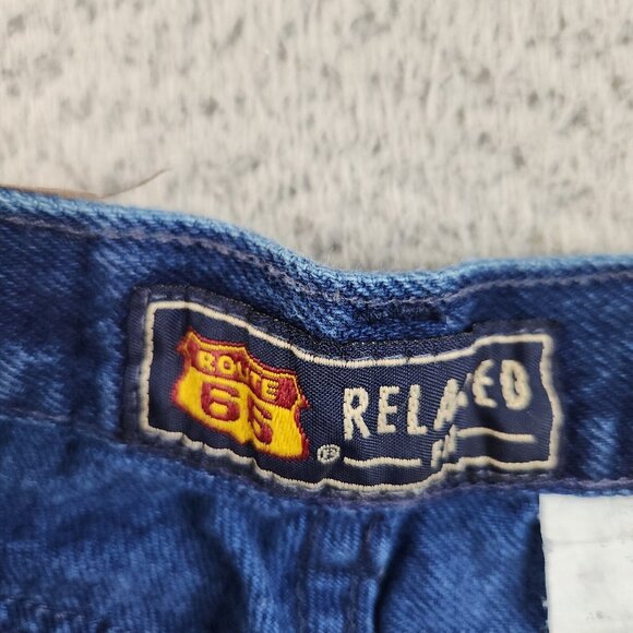 Womens 7/8 Misses Relaxed Fit Jeans Tapered Leg Blue 90's Dark Wash Cotton Denim - Picture 9 of 13